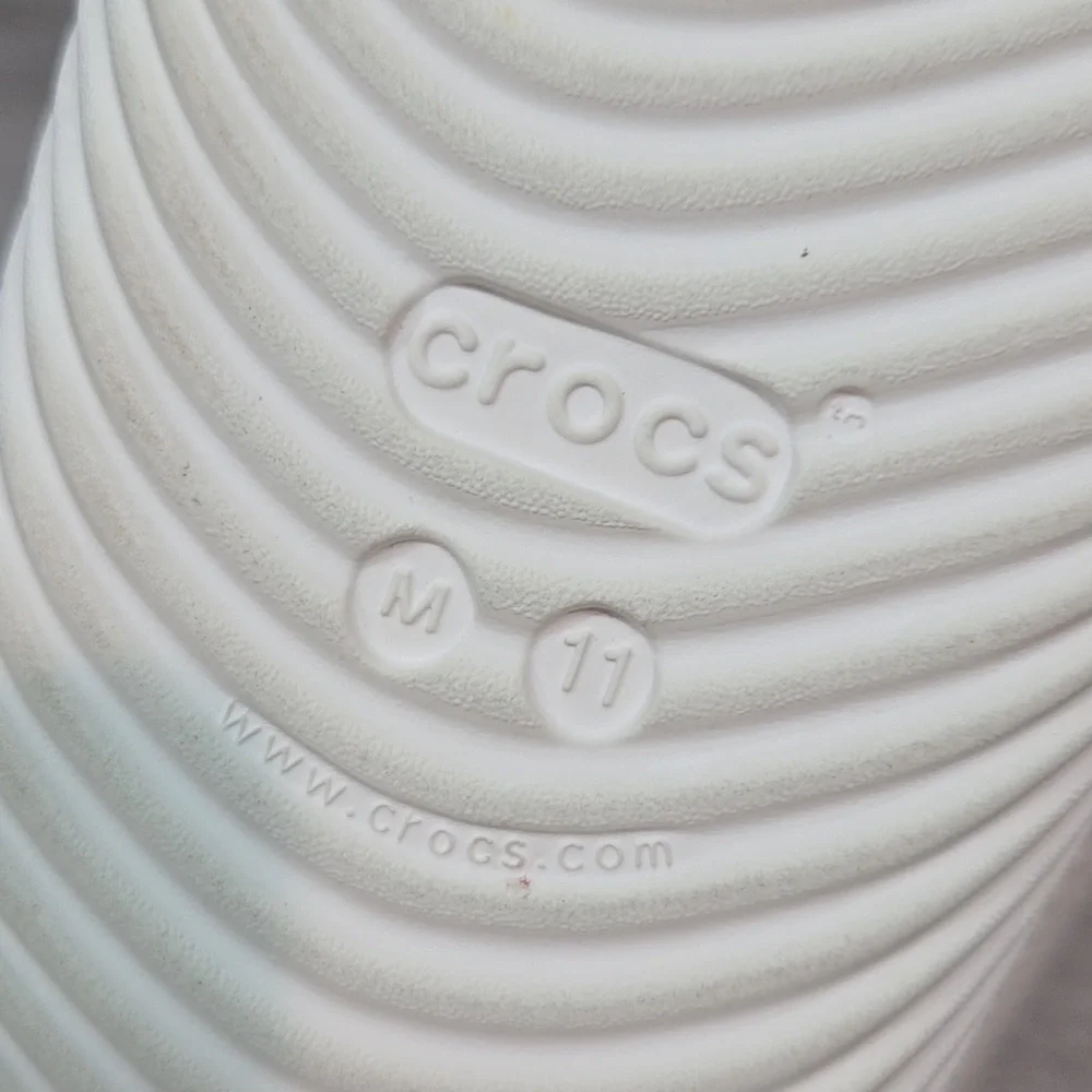 Crocs Mens Thong Rubber White Crocs Flip Flops Sandals Shoes Sz 11